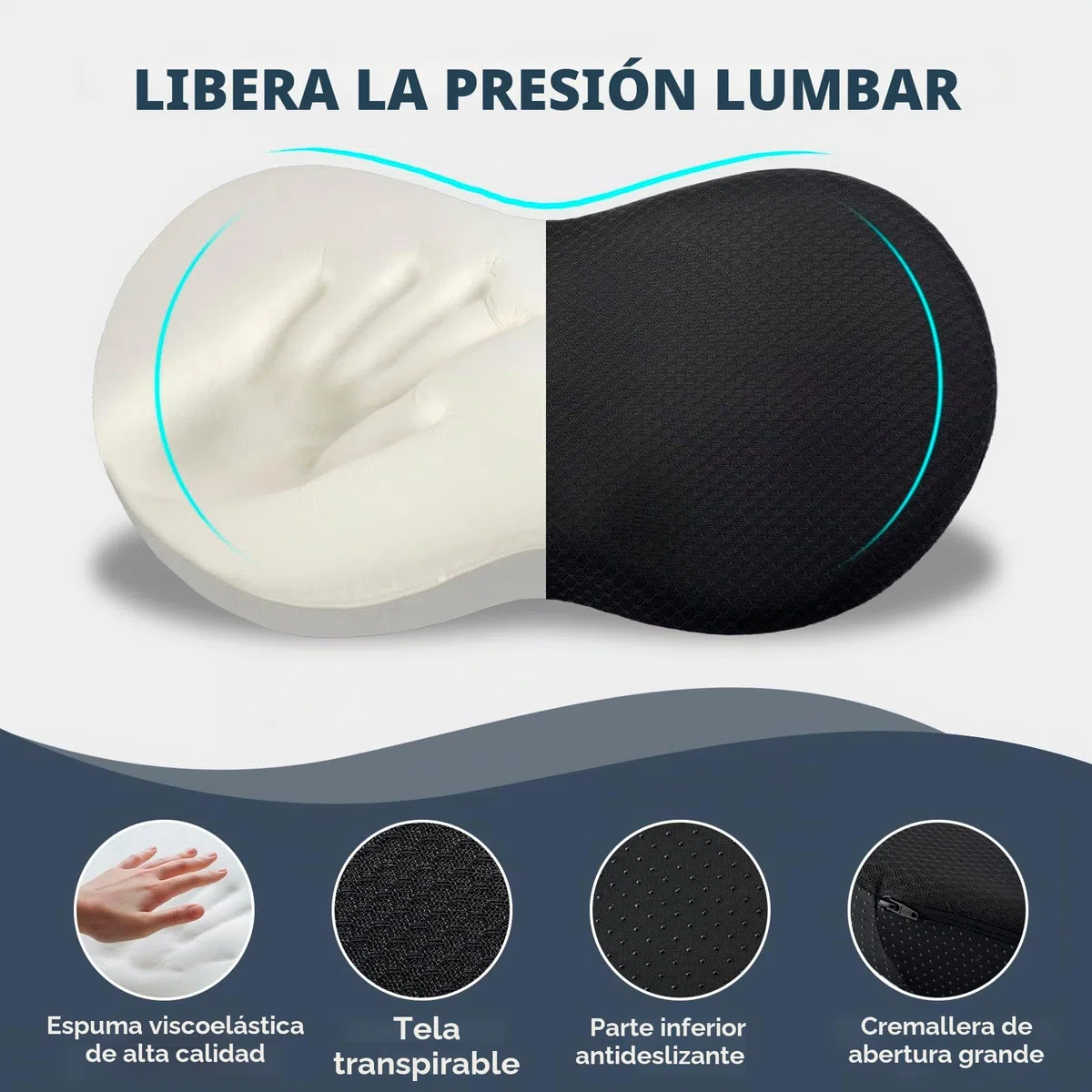 Cojín en cuña para coche, cojín de espuma viscoelástica para asiento de coche, cojín ergonómico para asiento de coche con alivio para el coxis para conductores, sillas de oficina y camiones