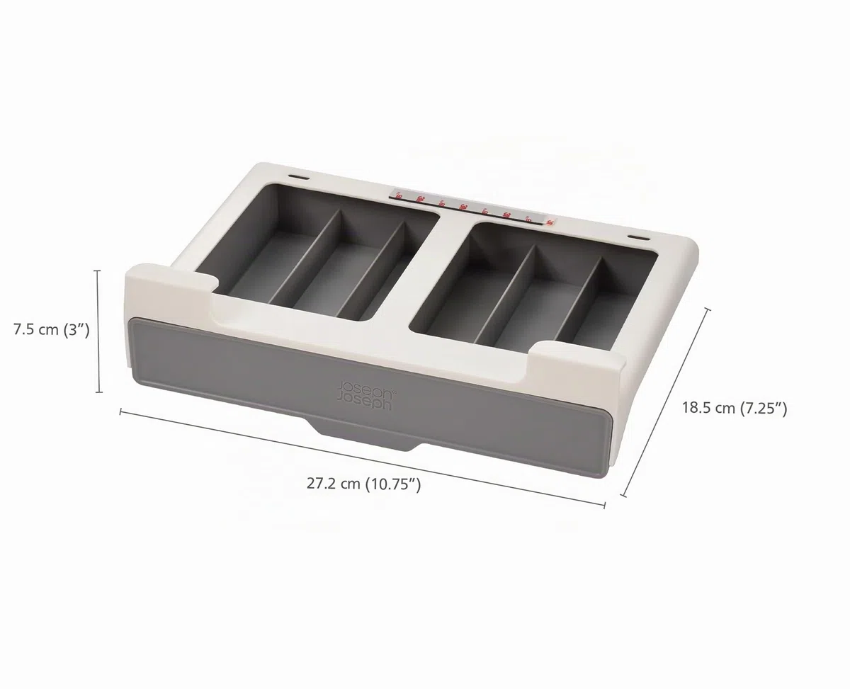 Joseph Joseph CupboardStore, Cajón porta cápsulas de café Nespresso bajo el estante, capacidad para 30 cápsulas, gris.