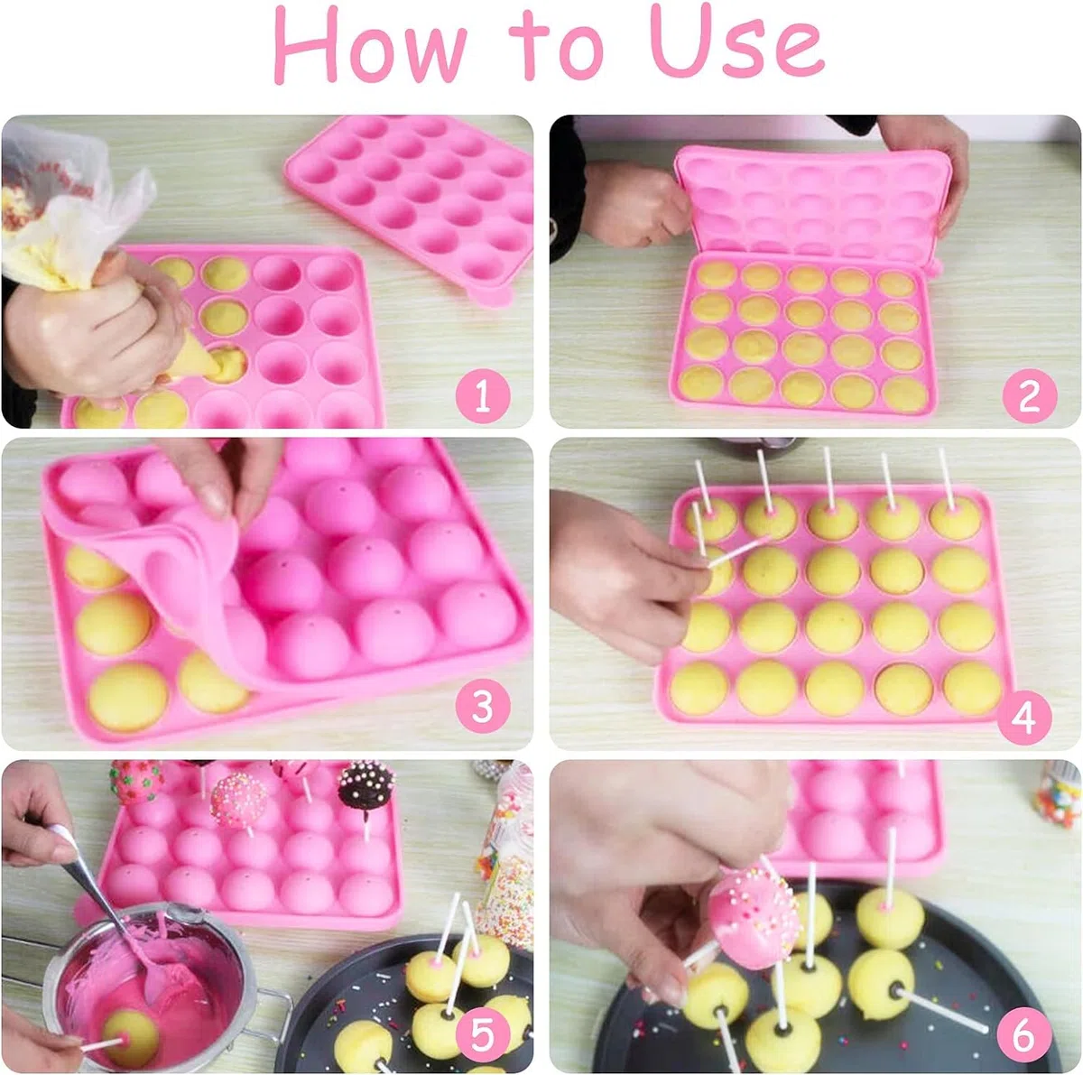 Juego de 262 moldes para tartas con 20 cavidades de silicona, palitos para cake pop, envoltorios para cake pop, sliver Twist Ties