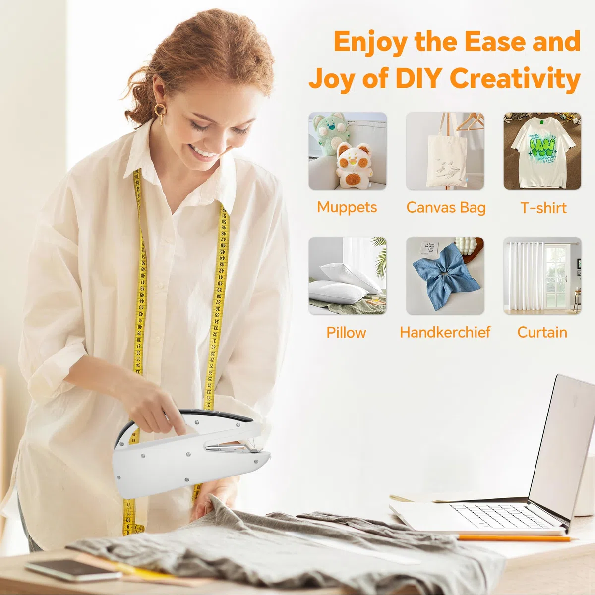 Máquina de coser de mano resistente y portátil, mini máquina de coser de 2 velocidades con kit de costura y bolsa de almacenamiento para principiantes, adultos, bricolaje, hogar, viajes