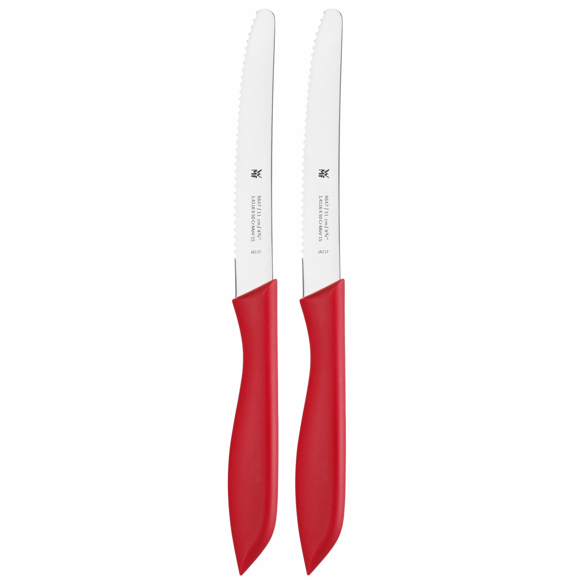 WMF Classic Line - Juego de 6 Cuchillos 23 cm, Hoja de Acero Especial con Filo Dentado y Mango de Plástico Aptos para el Lavavajillas, Multicolor