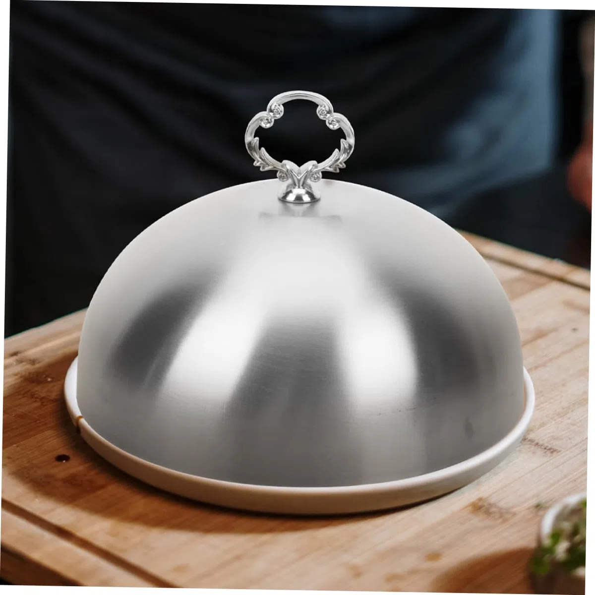 Mobestech Tapa Para Adobar Plancha 14 Cm, Acero Inoxidable, Cubierta De Cúpula Gruesa Para Cocina Profesional, Protección Contra Salpicaduras, Uso En Restaurante y Hotel, Accesorio De Cocina