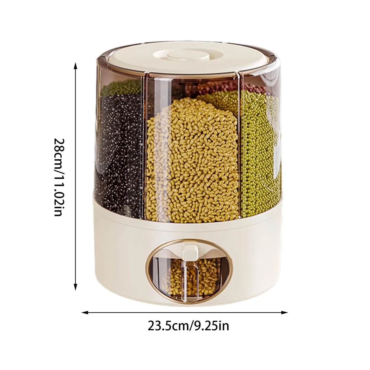 Cubo de arroz genérico para arroz - 6 ejercicios para alimentos secos | Contenedor de cocina con un | Organizador de cereales, legumbres, pasta, arroz y alimentos secos para doméstico