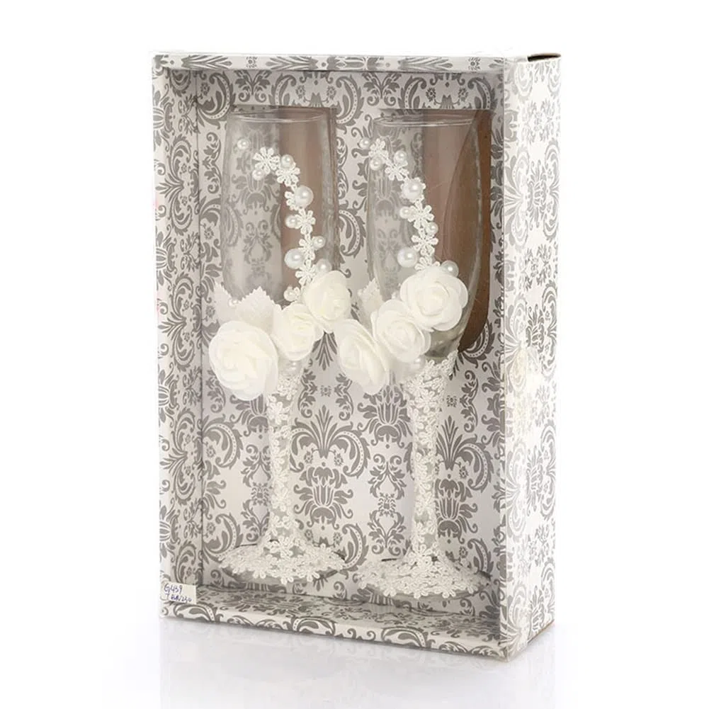 Copas de vino de boda para novia y novio | Copas de champán de boda de encaje para novios,Copas de champán personalizadas grabadas de boda, juego de copas de champán