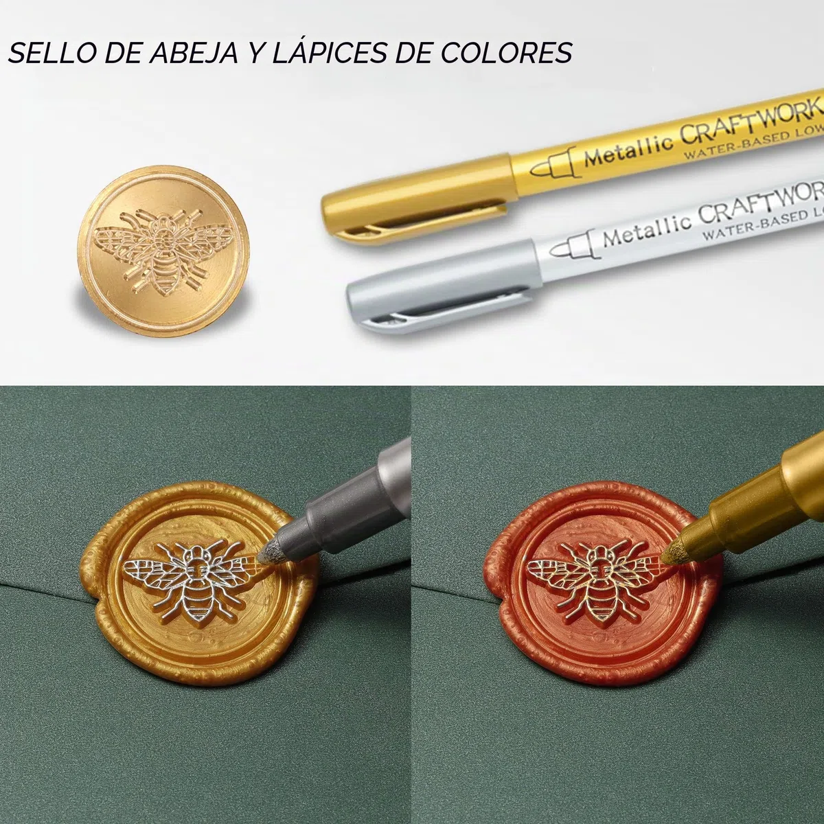 Kit de Sello de Lacre, 630 Perlas de Cera de Sellado, Caja de Regalo, 24 Colores, Calentador de Cera, Cucharas para Derretir, Velas de Té, Sobres