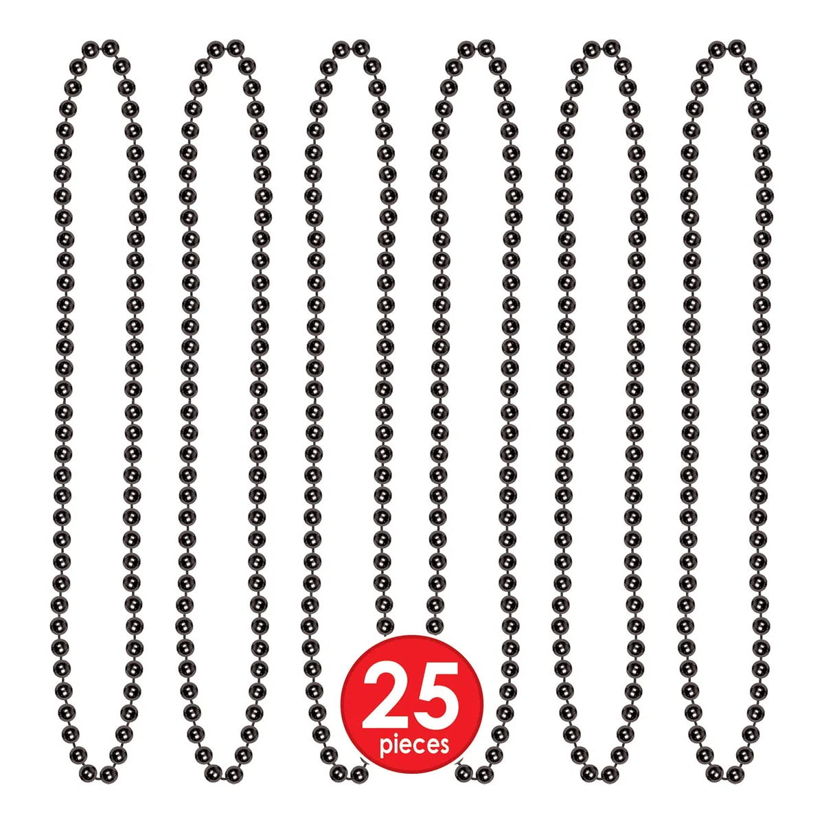 Beistle 80372-50 - Surtido de esmoquin para Nochevieja para 50 personas, suministros de fiesta, sombreros, tiaras, cuernos, cuentas, papel de plástico, negro/blanco