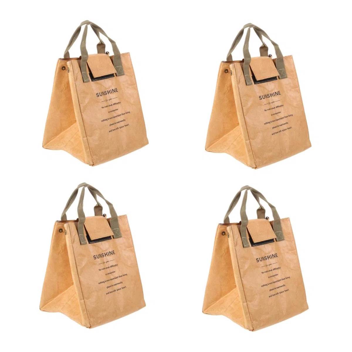 Zerodeko Caja De 4 Piezas Paquete De Hielo De Bolsa De Papel Bang Bolsas De Almuerzo De Papel para Niños Obrero Bolsa De Papel Bento Espesar Oficina Papel Kraft Especial Caja De Almacenaje