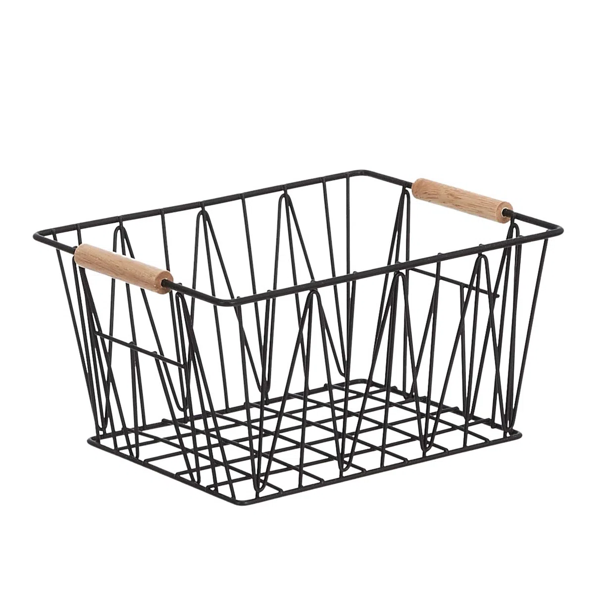 Amazon Basics Rectangular cestas de rejilla en, 3 Unidad, Estándar, color negro