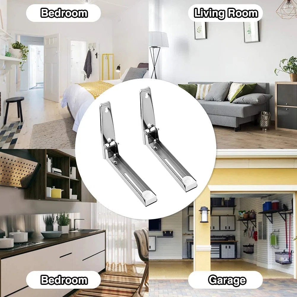 2 Piezas Soporte de Microondas de Acero Inoxidable,acero inoxidable 304 con gancho telescópico para brazos，Soporte de Pared para Horno ，para Horno Microondas, Horno (Plateado)