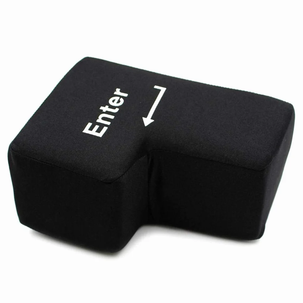 Big Enter Key Enter Button Throw Pillow Divertida Oficina Almohada para Dormir Computadora Portátil Escritorio de Regazo para Computadora Portátil Gadgets de Escritorio