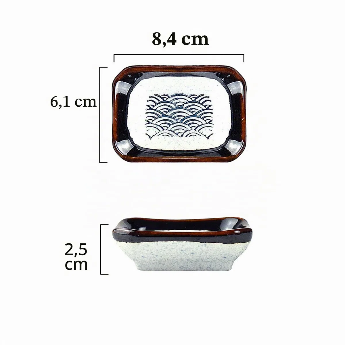 Artcome Juego de vajilla de cerámica de sushi de estilo japonés de 8 piezas para inauguración de la casa de boda, 2 platos de sushi, 2 platos de salsa, 2 pares de palillos, 2 soportes para palillos