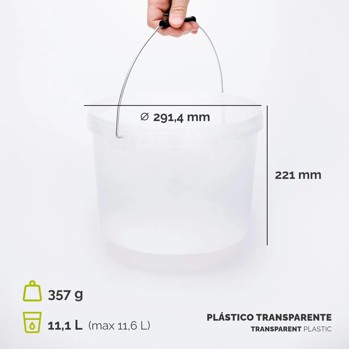 Garronda Cubo con Tapa 10 L 10 Piezas Transparente GD-0072 | Para el Almacenamiento de Alimentos y Productos Químicos