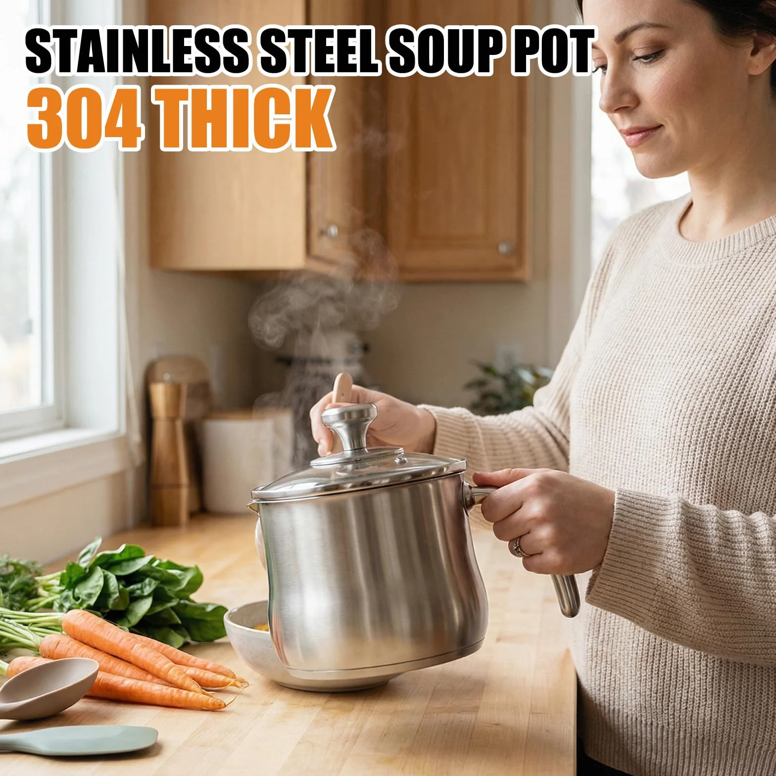 Olla para leche de 2 litros de acero inoxidable con tapa de cristal y vertedor, olla de inducción con asa, olla a fuego lento para pudin, para baño de agua, olla para fundir gas y todo tipo de fuegos