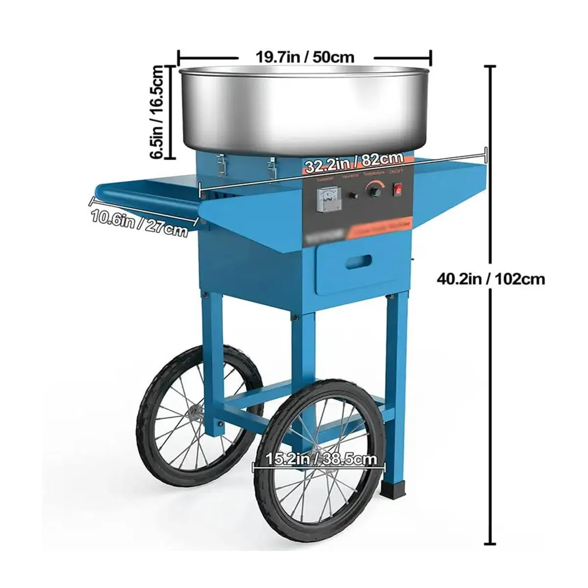 máquina de algodón de azúcar Algodón de azúcar Comercial con Carrito Fabricante algodón Acero Inoxidable for Varias Fiestas