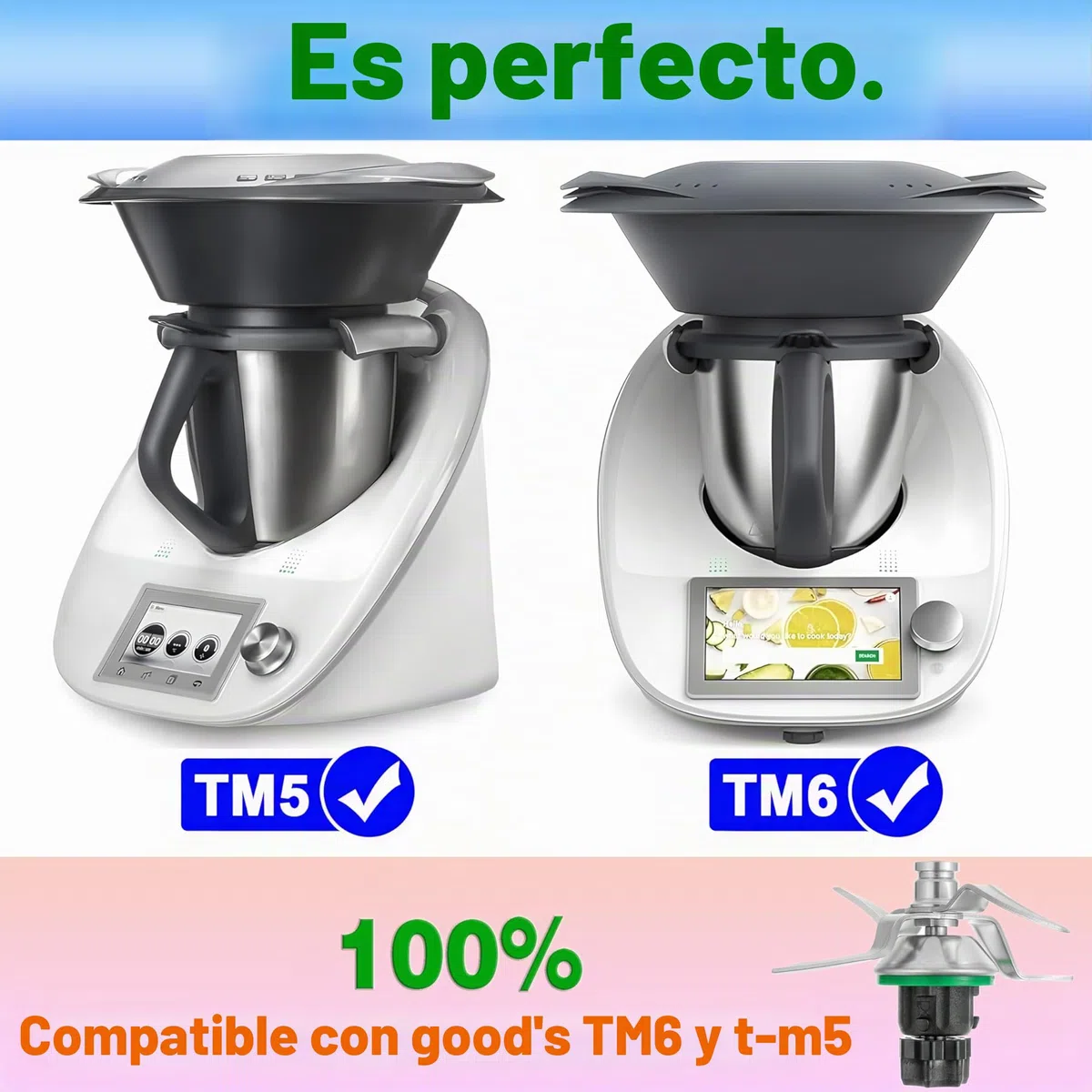 Para Thermomix TM5/TM6 Cuchilla de repuesto de acero inoxidable Cuchilla de licuadora (con sello)- Accesorios de cuchilla de licuadora para procesador de alimentos Compatible con TM5 TM6