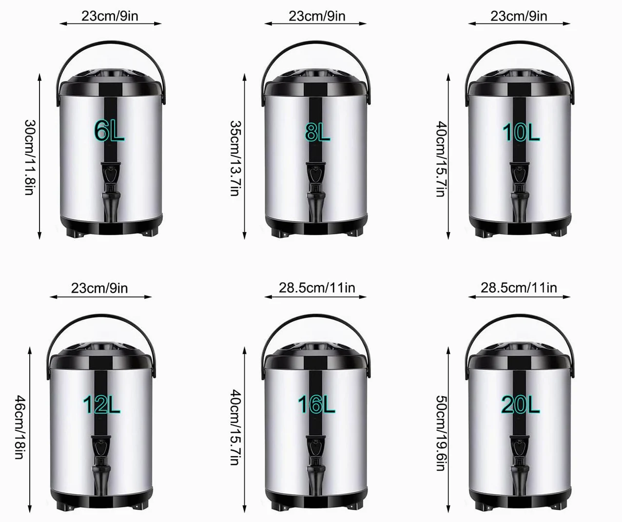 Urna de catering, dispensador de bebidas de acero inoxidable para bebidas frías y calientes, dispensador térmico de bebidas de 16 L con mango de espiga para té, café, agua