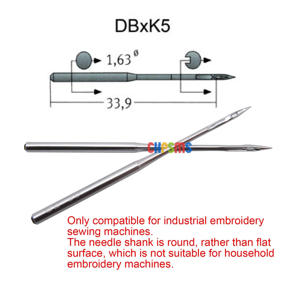 AGUJA GROZ-BECKERT - 100 agujas Compatible con máquina de coser y bordar Industrial Groz Beckert DBXK5 compatibles con Tajima Barudan SWF (Size 70/10)