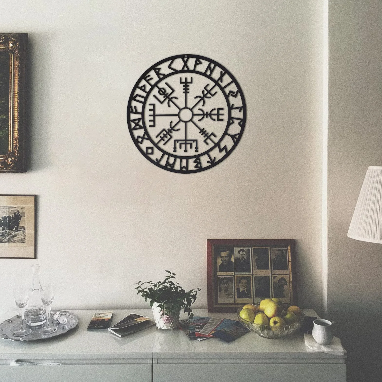 TUHNHGD Vikingo Decoracion Pared Metal, Decoracion De Pared, Pared Decoracion, Arte De Pared De Metal, Runas Vikingas, Escultura Decorativa (Viking 2pcs)