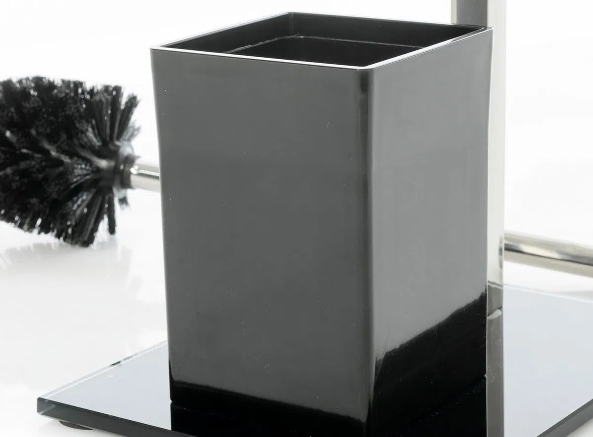 LOLAhome - Portarrollos de Papel higiénico sin Taladro de 71 cm de Acero Inoxidable con escobilla de baño para WC y escobillero Cuadrado Negro