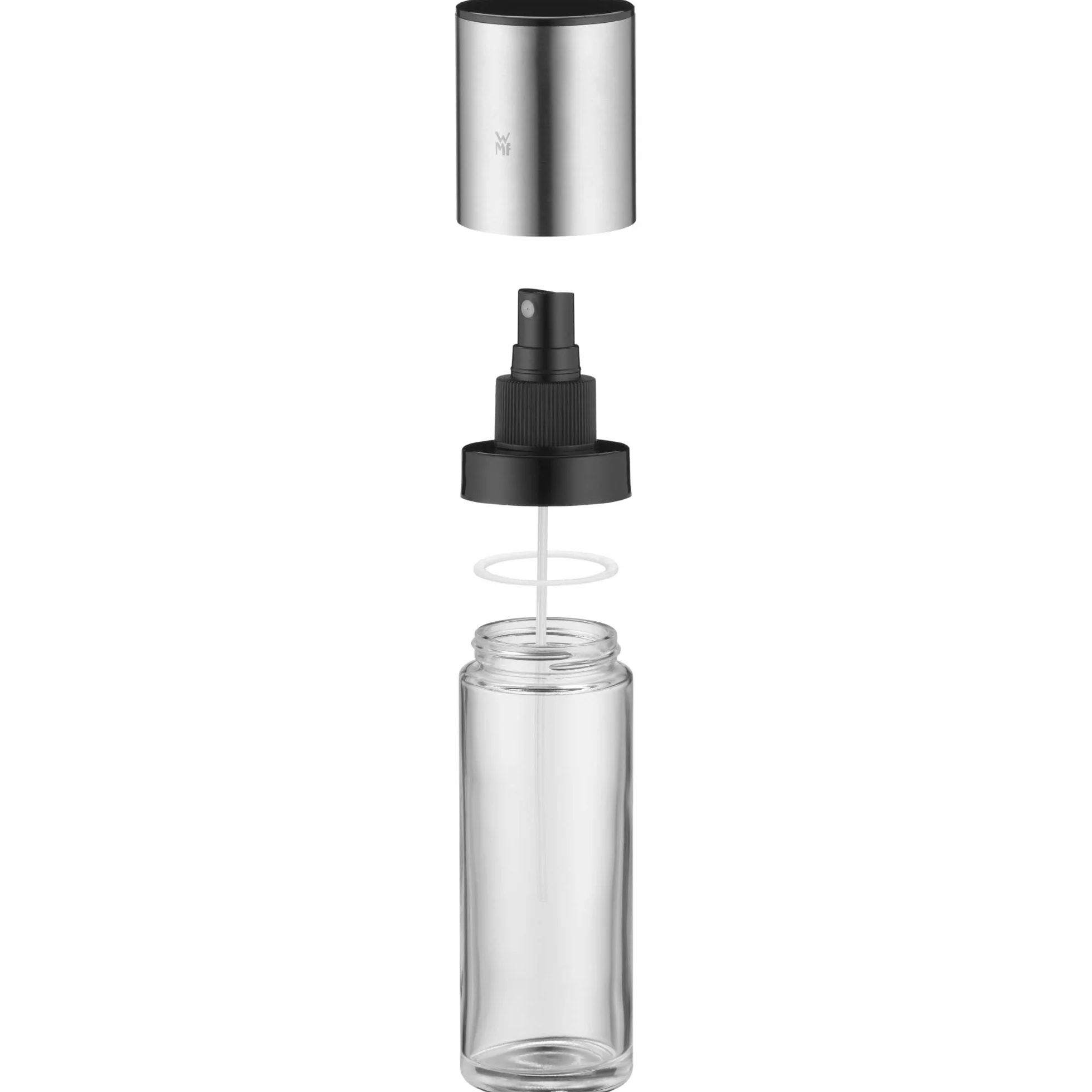 WMF Basic - Pulverizador de aceite y vinagre (125 ml, botella de espray de aceite con recipiente de cristal, acero inoxidable Cromargan mate, apto para lavavajillas)