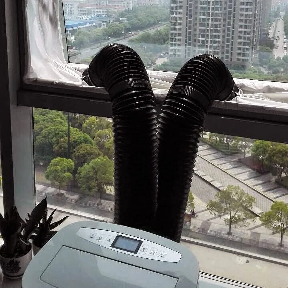 Cubierta Aislante para Ventanas y Puertas para Aparatos De Aire Acondicionado Portátiles y Secadoras. Fácil Instalación Evita La Entrada de Mosquitos,Máximo de Doble apertura 400M
