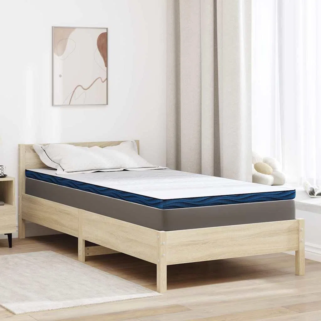 Cubrecolchón blanco 100 x 200 cm de espuma de memoria, tejido jacquard suave, confort mejorado para cama estándar
