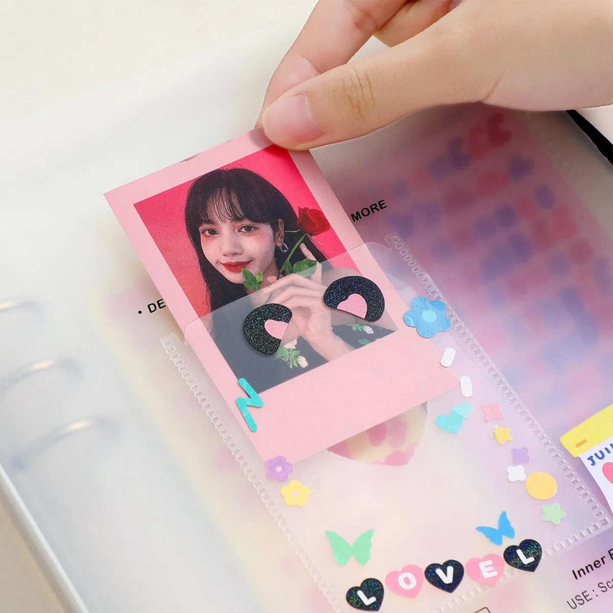 pologmase Álbum de fotos con encuadernación - Fundas para tarjetas fotográficas A5 , fundas ajustables para tarjetas fotográficas, álbum de fotos para estudiantes, postales, imágenes