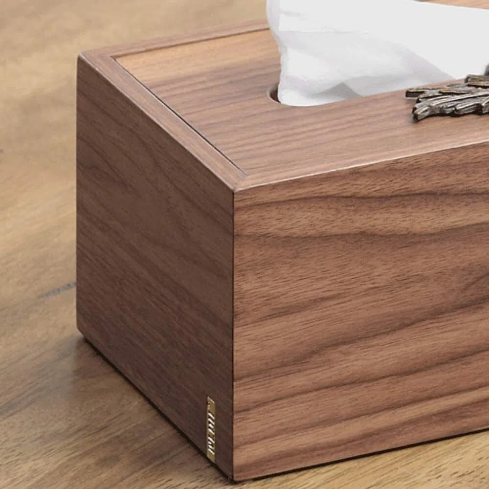 Porta pañuelos de cerámica, dispensador de pañuelos faciales, Porta Mantel Rectangular de Madera de Nogal, Porta pañuelos, Porta servilletas, Caja de Almacenamiento de servilletas