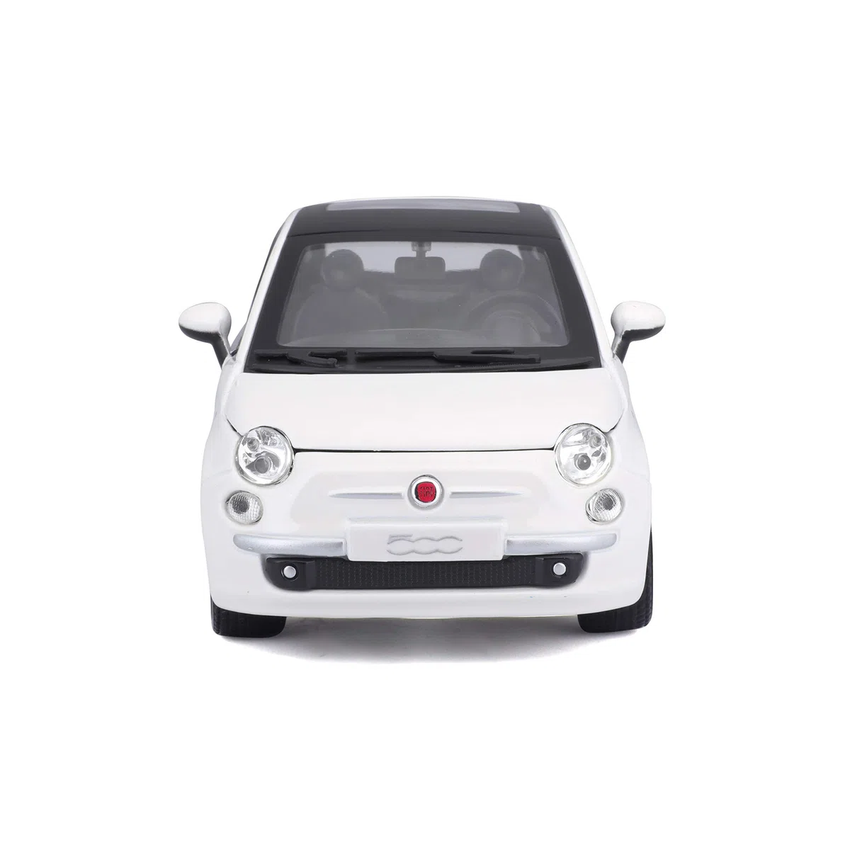 Bburago - Fiat 500 (2007) Blanco, Coche diecast a Escala 1:24, réplica Detallada con Puertas y capó abatibles, Licencia Oficial FIAT, Edad Recomendada 3+ años