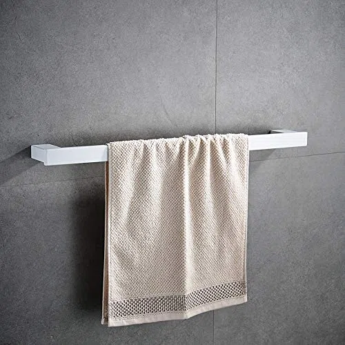 Juego completo de accesorios de baño blancos, gancho para bata, toallero, estante para pañuelos y soporte para cepillo de dientes, accesorios de baño elegantes funcionales y duraderos para soluciones