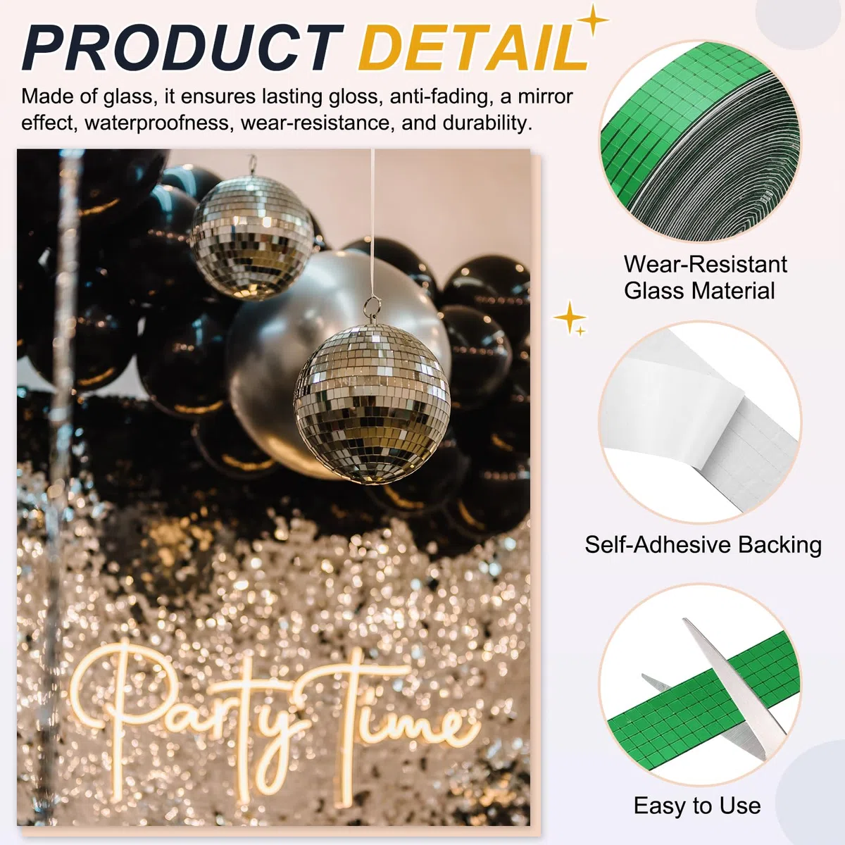 PATIKIL Mosaicos De Espejo Autoadhesivos De 5x5mm 10000 Pcs Cuadrados Mini Mosaico De Vidrio Pegatinas Para Bola De Discoteca Manualidades DIY Decoración De Fiesta Verde