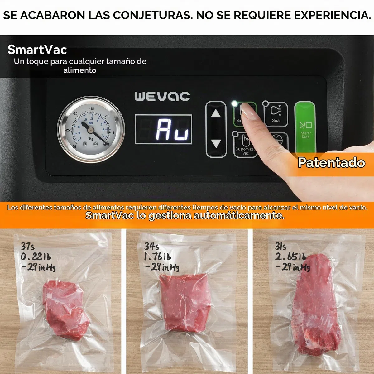 Wevac CV12Pro Envasadora al Vacío de Cámara 430W, Bandeja Extraíble&Lavable | Temporizador automático inteligente de vacío, cámara profunda y diseño fácil de limpiar, grado comercial