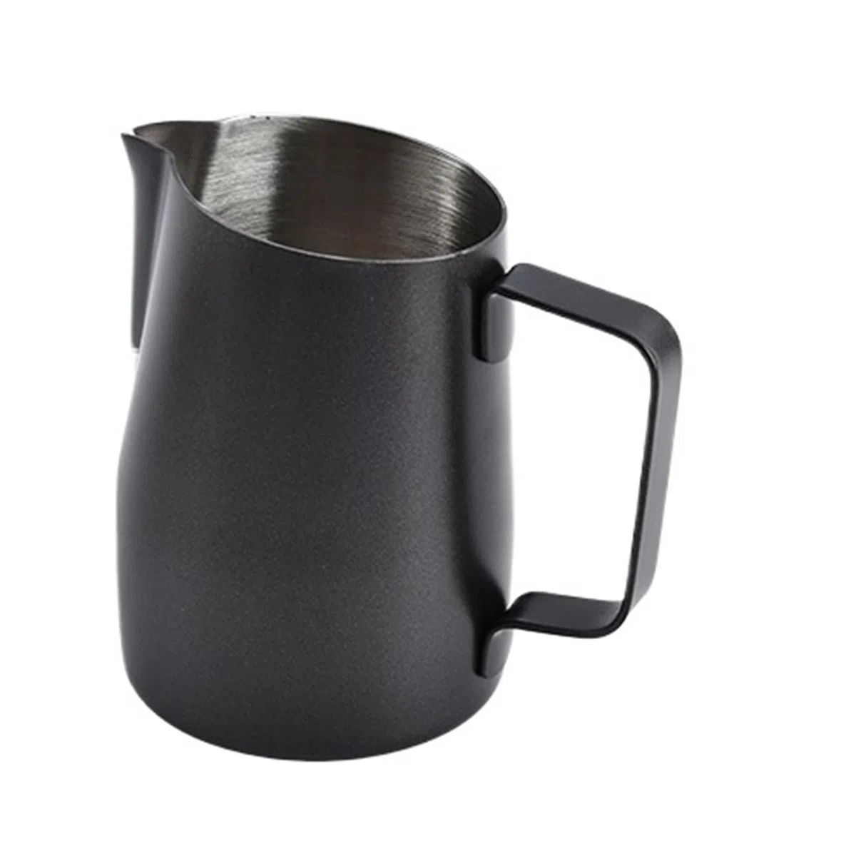 Jarra Para Espumar Leche Tazas de acero inoxidable con pico afilado, taza for espuma de leche, boca inclinada, cilindro de extracción de café, cilindro for espumar leche, utensilios for café(Black-420