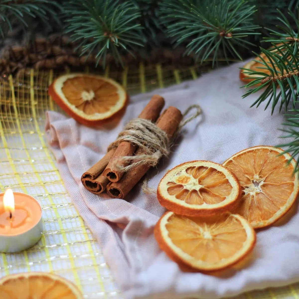 20 rodajas de naranja secas y 20 varitas de canela, decoración para guirnalda de Navidad, decoración natural, para guirnalda de Adviento