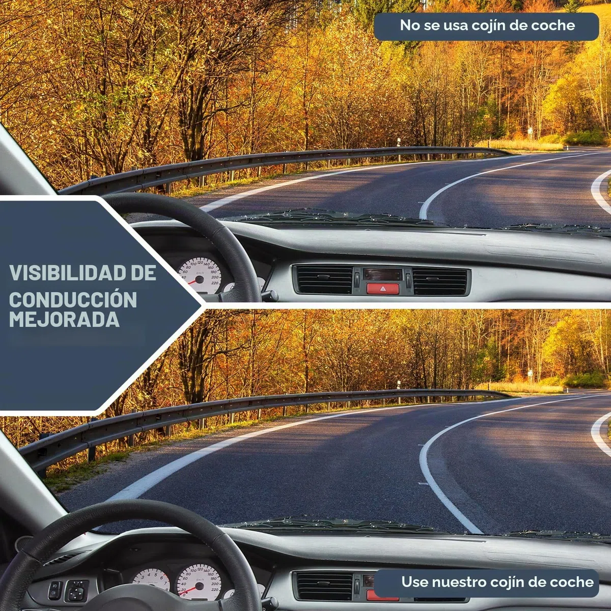 Cojín en cuña para coche, cojín de espuma viscoelástica para asiento de coche, cojín ergonómico para asiento de coche con alivio para el coxis para conductores, sillas de oficina y camiones