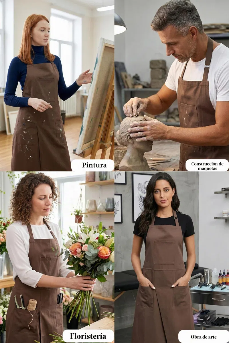 Nanxson Delantal para Cerámica con Piernas Separadas para Hombres y Mujeres, Delantal de Cobertura Total para Manualidades, Pintura, Peluquería y Jardinería