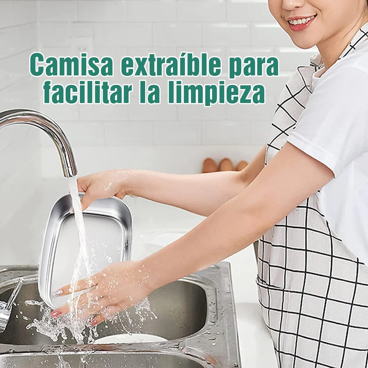 Eznaobo Fiambrera Electrica 2 En 1, 60W 1.5L Taper Electrico para Comida, 12V/24V/220V Fiambrera Termica de Acero Inoxidable, Fiambreras Comida Trabajo para Coche,Camión,Oficina (blue)