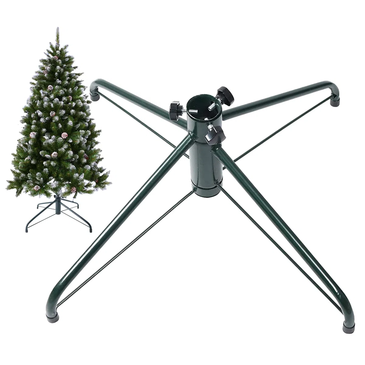 Base para árboles de Navidad, de la marca Ouvin, de 4 patas y 50 cm, metal, Verde, Large