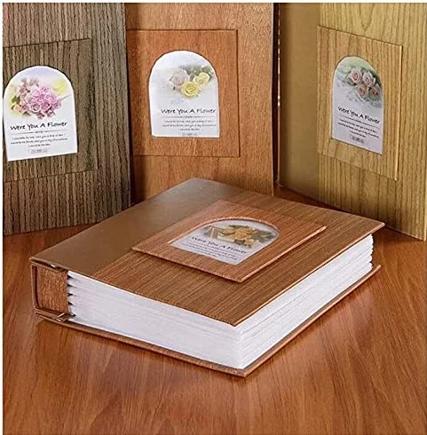 Álbum de Fotos Inserto de 6 Pulgadas para Parejas, Estudiantes, álbum de graduación, Libro, Grano de Madera clásico(Color:#2)