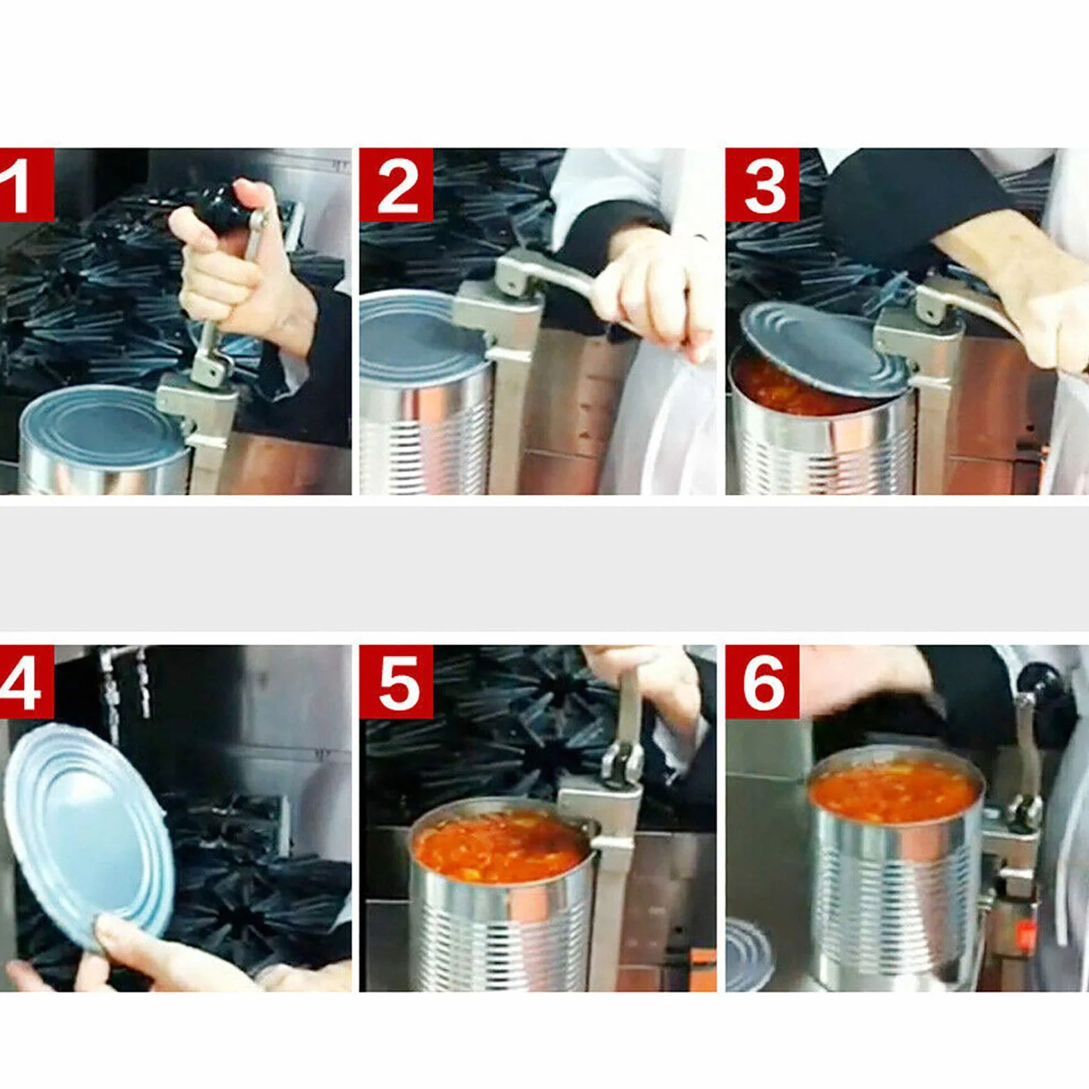 Abrelatas Comercial Grande de Acero Inoxidable, Abridor de Botellas Universal para Tarros de Catering, para Hotel, Restaurante, Bar, Barco Militar