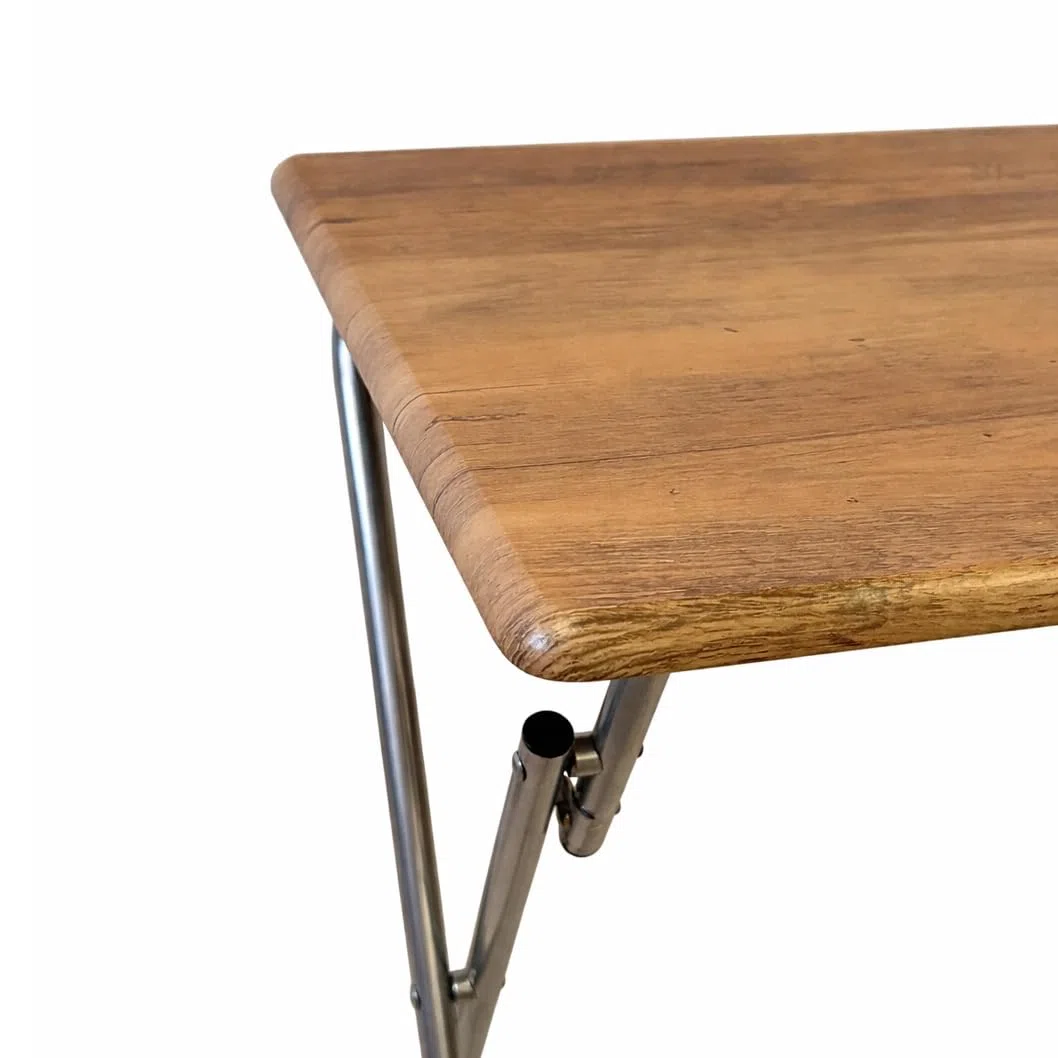Acomoda Textil - Mesa Plegable Multiusos con Estructura Metalica y Tablero Madera. Mesa Auxiliar Antideslizante y Resistente para Cocina, Salon, Dormitorio, Oficina o Estudio. (48x38x66 cm)