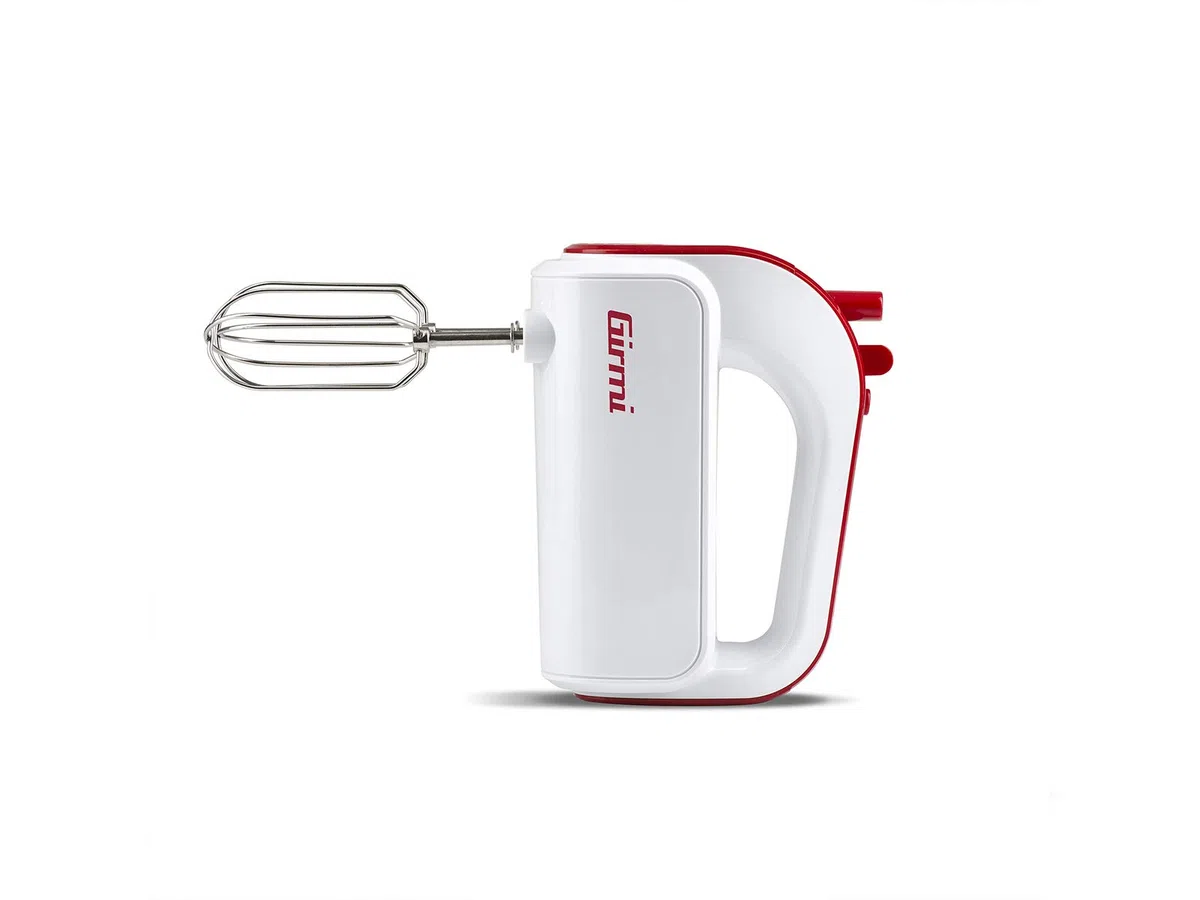Girmi SB02 - Batidora eléctrica, 170 W, plástico, 5 velocidades, blanco y rojo