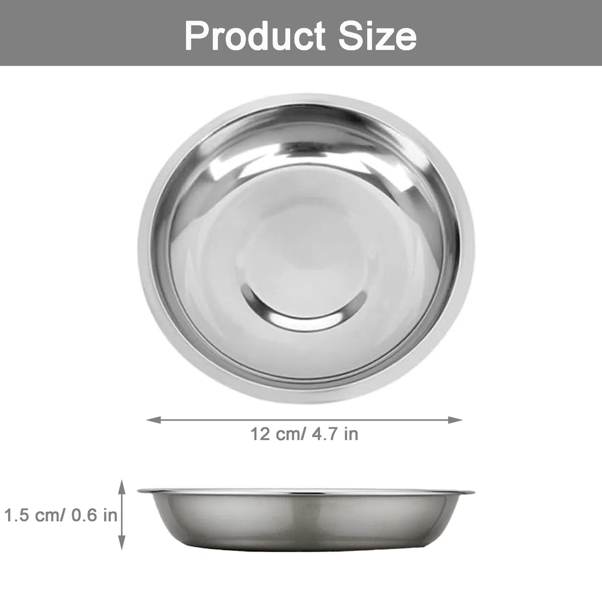 10 platos de acero inoxidable, platos de mariscos, cuencos para salsas, camping, metal, durabilidad para porciones de caracoles, ostras, salsa de soja, etc. (12 cm)