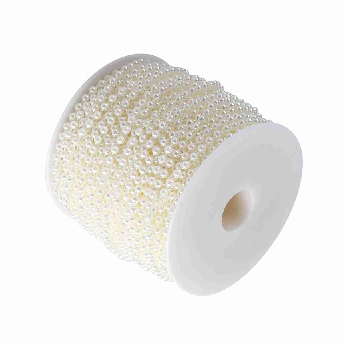 Cuentas de Perlas Artificiales 4 mm, Cuentas de Bricolaje para Manualidades y Adornos, Hechas a Mano, Suministros para Fiesta, Boda o Festival, Cadena de Línea 40 m/Roll (Beige)
