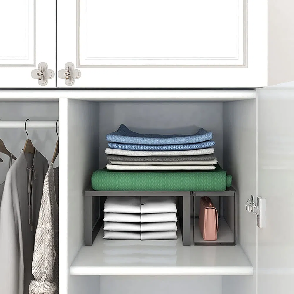 YunNasi Estante en Acero Inoxidable Estante Organizador de Cocina para Almacenamiento de Cocina Almacenamiento de Baño Organizador de Maquillaje Organizador de Armario (L:30x28x15 cm, 1 Unidad)