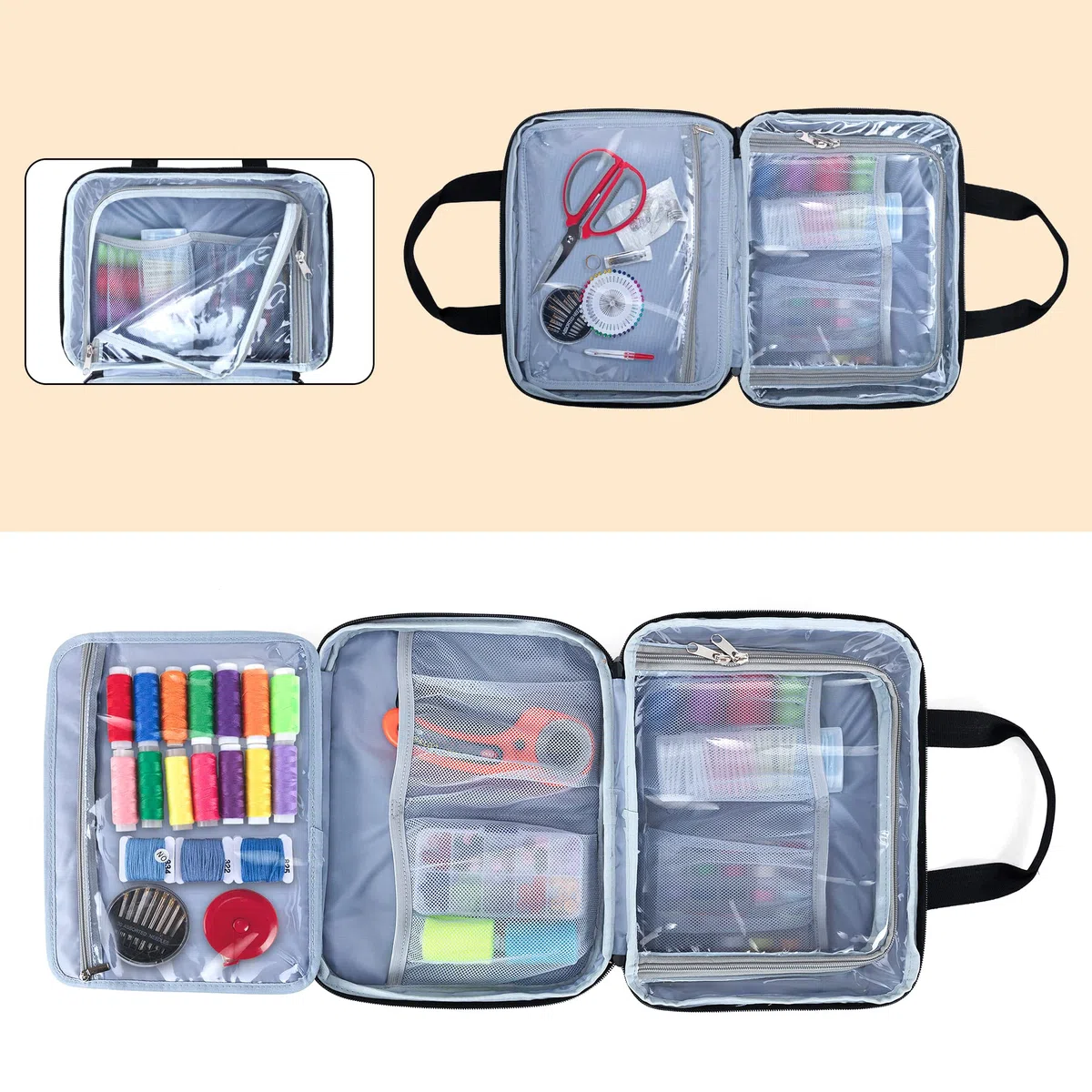 Luxja Costurero Grande, Organizador para Accesorios de Máquina Coser, Bolsa para Accesorios de Máquina Coser para el Hombro, Patente Pendiente(Sin Accesorios), Púrpura
