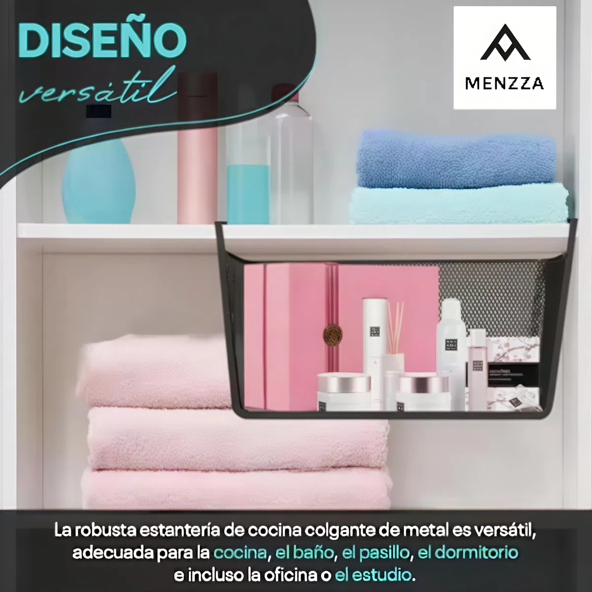Pack 2 unidades Cestas organizadoras de Almacenaje para Cocina - Estante Organizador De Cocina Colgante de malla de alambre - Cestas de Cocina - Accesorios de cocina (negro)