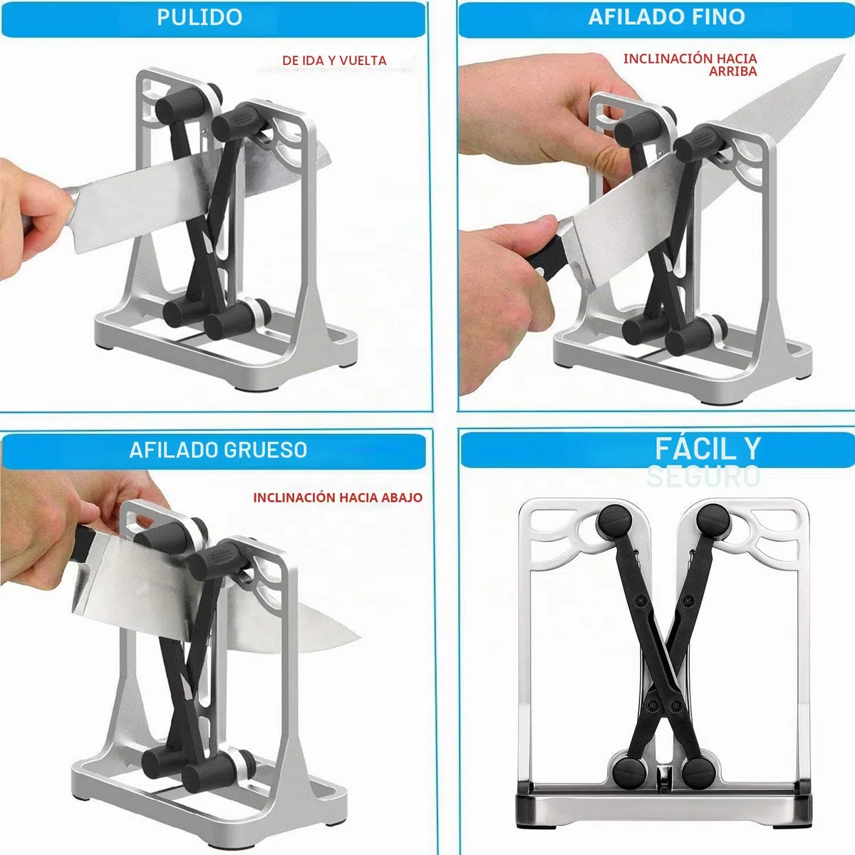 Dealswin - Afilador de Cuchillos de Cocina Profesional Manual para Todo Tipo de Herramientas de Cocina - Knife Sharpener
