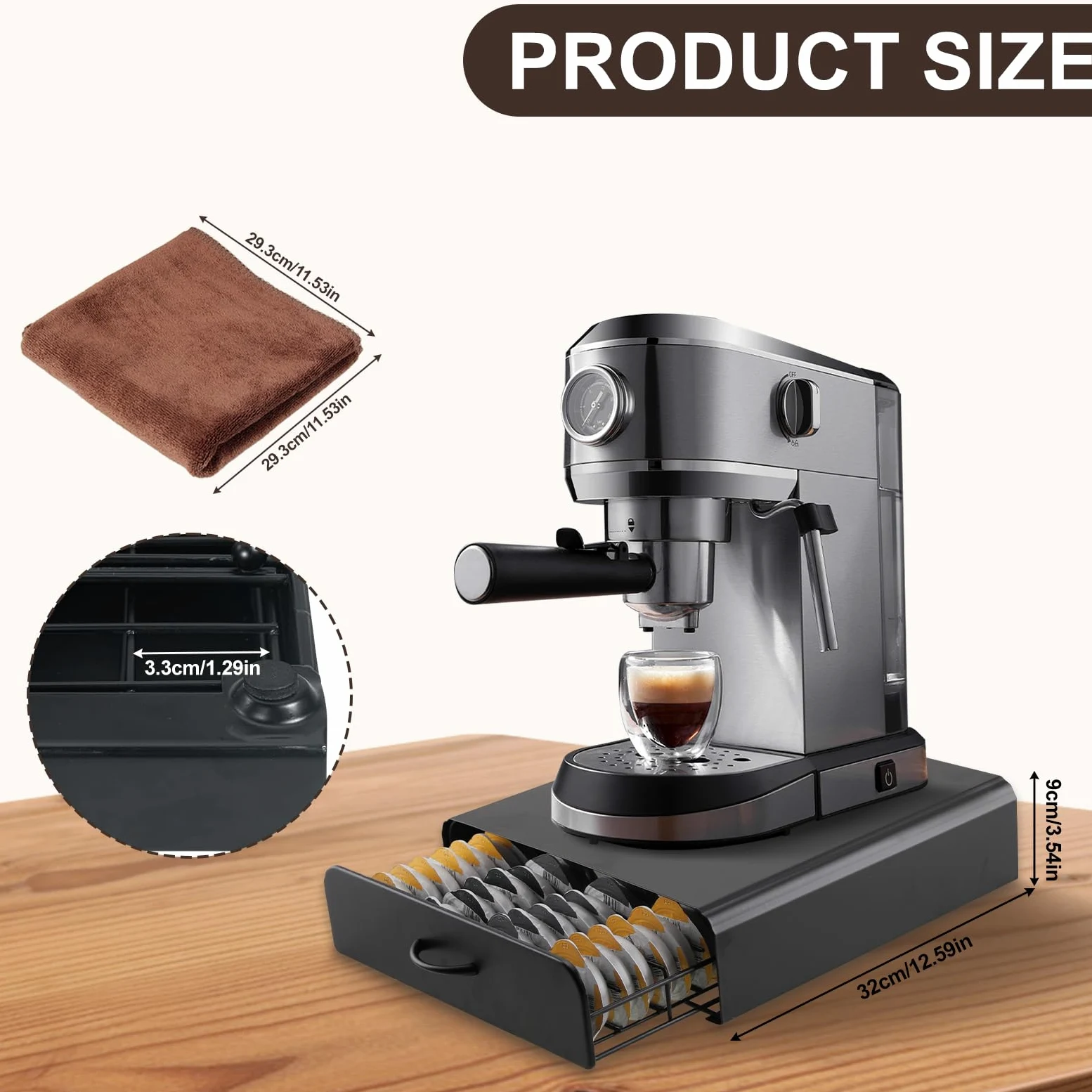 UCAMP Soporte para Cápsulas de Café,Soporte Organizador,Dispensador Capsulas Compatible,Cajón para Almacenar Cápsulas(Capacidad 64),Soportes para Cápsulas de Café,Organizador de Encimera
