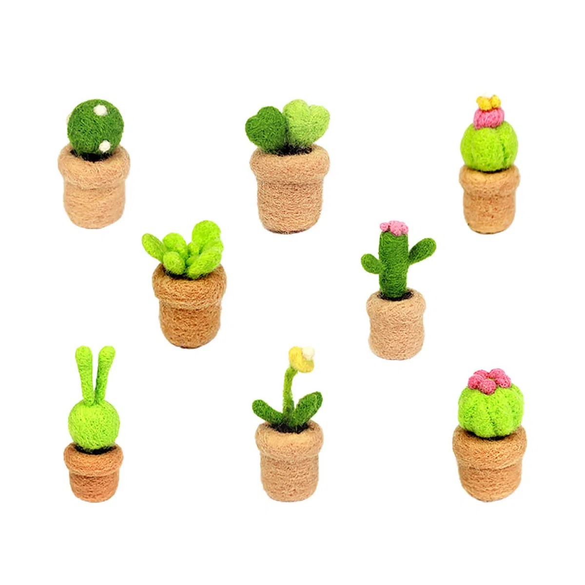LALAFINA Kit De Fieltro De Aguja Para Manualidades Cactus Mini Decoraciones De Lana Para Hogar Y Niños Materiales De Inicio Diy Para Bricolaje Creativo